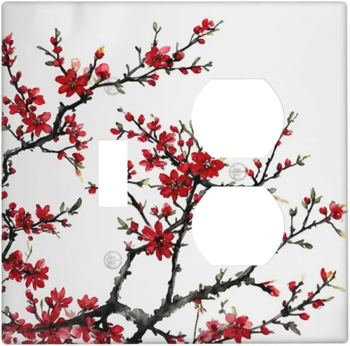 Vista 189 de Cubierta Decorativa de Interruptor de Luz con Ilusión Óptica Visual 3D, Cubierta de Placa de Pared de 1 Gang en Blanco sin Dispositivo, Cubiertas