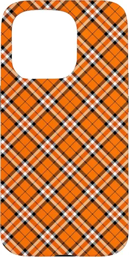 Vista 14 de iPhone 16 Vintage Orange Plaid Halloween Fall Autumn Pumpkins Case