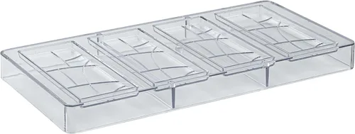 Vista 10 de Restaurantware Pastry Tek Molde para Barra de Chocolate de 10.8 x 5.3 Pulgadas 1 Molde de Chocolate Apto para Lavavajillas - 4 Cavidades Molde