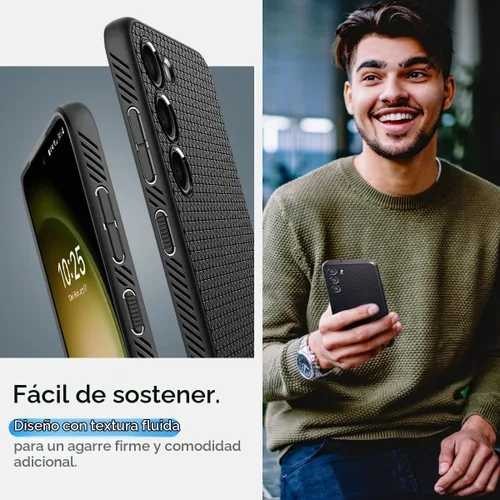Vista 5 de Spigen Liquid Air - Funda diseñada para Galaxy S23 (2023) [protección de grado militar], color negro mate Mate negro