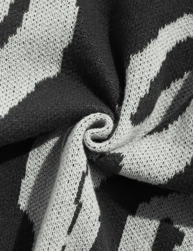 Vista 46 de ZAFUL Y2K - Suéter casual con estampado de llama estética para hombre, suéter de punto holgado, manga larga, cuello redondo