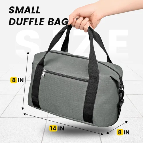 Vista 2 de Vorspack Bolsa de gimnasio pequeña Bolsa de lona de 14 pulgadas para viajes, bolsa de lona ligera para hombres y mujeres, bolsa de artículos