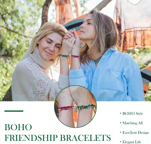 Vista 3 de Zalmoxe Woven Friendship Bracelets Braided Bracelets Bulk Adjustable Handmade Woven String Colorful Wrap Bracelets Pack for Women Teens