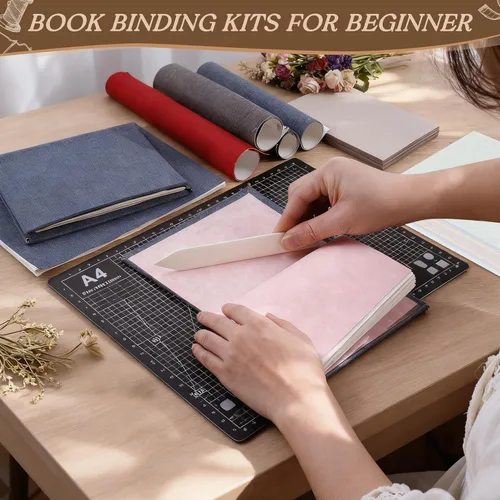 Vista 4 de 145 piezas de suministros de encuadernación, kits de encuadernación de libros para principiantes, kit de fabricación de libros con libros de papel