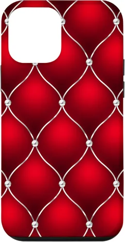 Vista 16 de Red Ombre Quilted Bling Funda para iPhone 17
