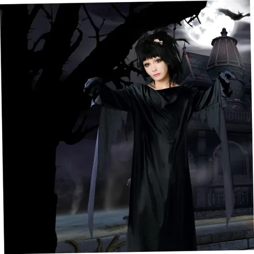 Vista 6 de NOLITOY 2 Pcs Halloween Death Robe Halloween Costumes Vampire Costume Prom Dresses Death Costume Child Fancy Costume Halloween Costumes Prank Props