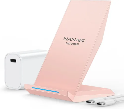 Vista 11 de NANAMI Cargador inalámbrico rápido con cargador de teléfono USB, soporte de carga certificado Qi con adaptador QC3.0 7.5W compatible con iPhone