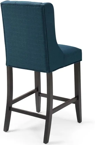 Vista 6 de Modway Baronet - Juego de 2 taburetes tapizados de tela con botones copetudos, color azul