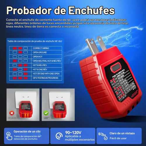 Vista 3 de NOYAFA Buscador de disyuntores con 3 accesorios y probador de salida GFCI