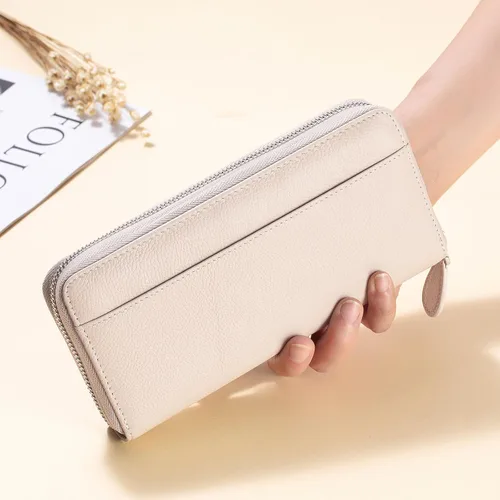 Vista 7 de RFID Blocking Womens Zipper Wallet Leather Large Capacity Billfold Clutch Zip Around Wallets for Women