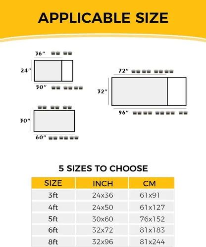 Vista 6 de Mantel ajustable con letras para mesas de 3 pies, impermeable, lavable, elástico, para picnic al aire libre, camping, comedor, fiesta, colorido