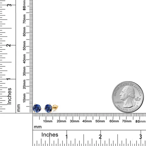 Vista 245 de Gem Stone King Aretes de Martini de oro amarillo de 14 quilates Aretes de tuerca de 3 puntas para mujeres y hombres Redondos de 0.236 pulgadas
