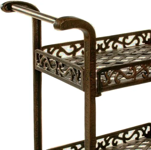 Vista 2 de Oakland Living 6029-AB Mississippi Carro de servicio de aluminio fundido, bronce antiguo