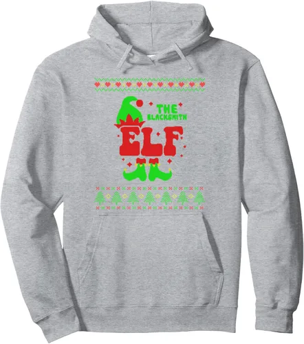 Vista 3 de Blacksmith Elf Family Matching Ugly Sweater Christmas Pjs Pullover Hoodie