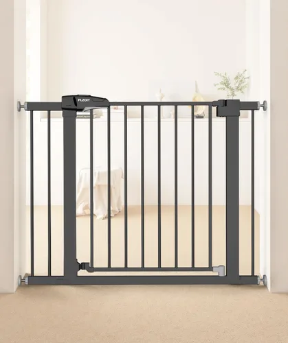 Vista 18 de Puerta de bebé de 29.5-40.5 pulgadas para escaleras, puerta para perros para puertas, puerta de seguridad de metal para bebés con cierre automático