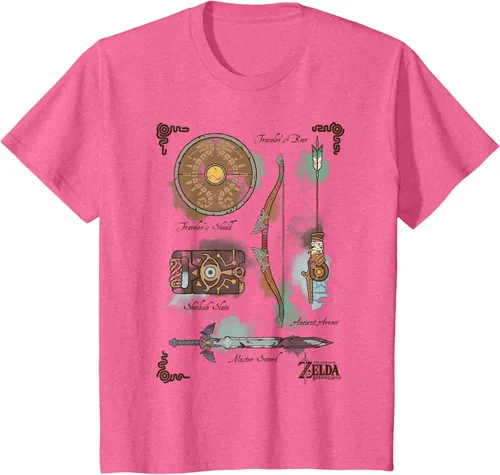 Vista 13 de Zelda Breath of The Wild Link Inventory - Camiseta gráfica Gris Oscuro