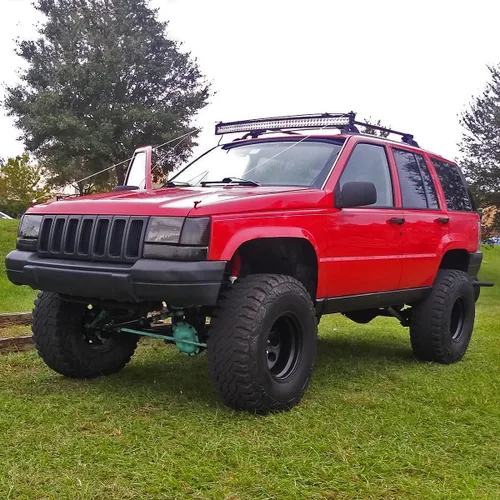 Vista 2 de Spec-D Tuning 2LBCLH-GKEE93G-RS Faro (Combo: 93 – 98 Grand Cherokee con luces de esquina y luces de defensa) color humo