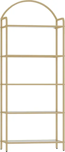 Vista 16 de Hzuaneri Estantería de vidrio templado, estantería delgada para dormitorio, baño, oficina en casa, marco de acero, negro de 6 niveles BC10601B