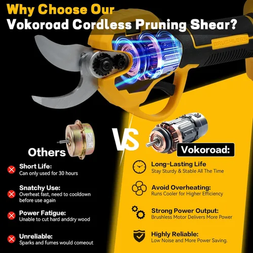 Vista 5 de Tijeras de podar eléctricas 2 en 1 inalámbricas para batería DeWALT de 20 V MAX, podadora de energía eléctrica máxima de 1.5 pulgadas, diámetro