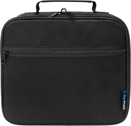Vista 6 de Organizador de botellas de píldoras de viaje mediano, bolsa de medicina delgada, portador para medicamentos y suministros médicos - negro