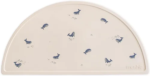 Vista 15 de mushie Mantel individual de silicona para niños, diseño antideslizante sin BPA (margarita negra)