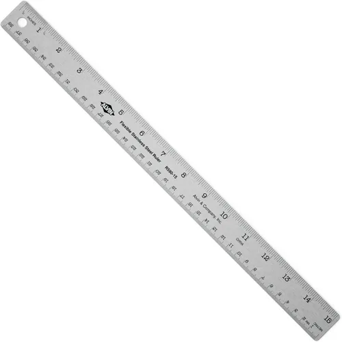 Vista 9 de Alvin, Regla de acero inoxidable, metal, 6 pulgadas