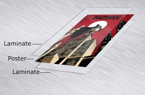 Vista 5 de Batman - Póster de cómic (rascacielos y villanos) (tamaño: 24" x 36") (póster laminado)