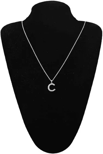 Vista 8 de Tarsus Collar con dije de inicial con zirconias cúbicas para mujeres y niñas.