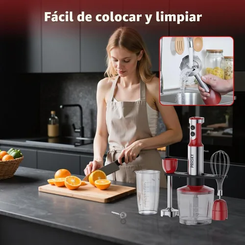 Vista 7 de Batidora de inmersión de mano 1200W, mezclador de mano 5 en 1 de 20