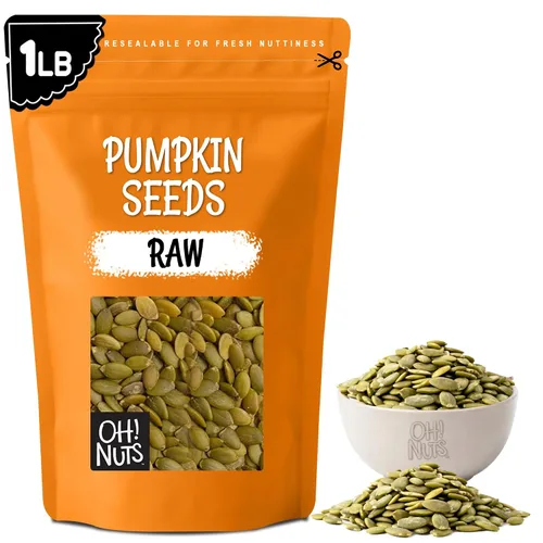 Vista 9 de Oh! Nuts Pepitas - Semillas de calabaza crudas sin sal – Bolsa resellable a granel de 5 libras – Potencia proteica totalmente natural – Snacks