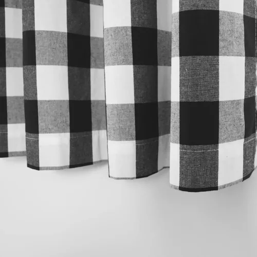 Vista 5 de 4 cenefas de cuadros de búfalo para ventanas de sala de estar, 16 pulgadas de largo, diseño clásico a cuadros a cuadros para dormitorio, baño