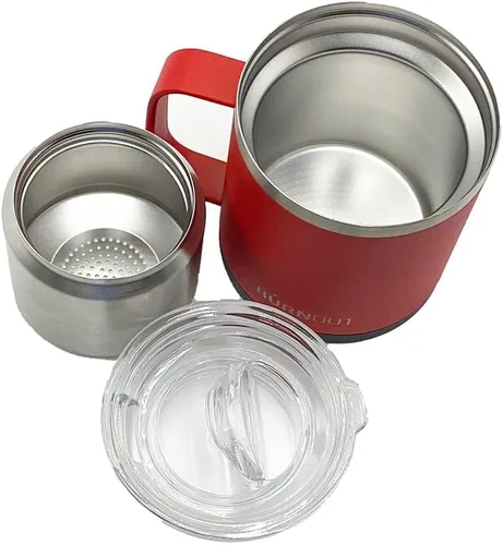 Vista 5 de BURNOUT Taza de control de temperatura de bebida instantánea 2.0 (14 oz rojo)