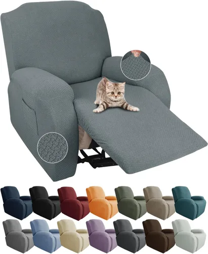 Vista 44 de JIVINER Fundas de sofá reclinable de 8 piezas, fundas elásticas de jacquard para sofá reclinable, fundas para sala de estar, protector suave de 3