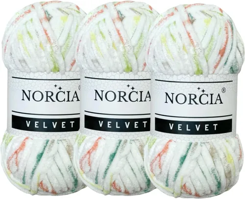 Vista 22 de Hilo de Terciopelo Suave Chenille para Ganchillo Super Voluminoso (100g-3.50oz) (68m-74.3 yds) Hilo para Manta de Bebé para Tejer Amigurumi Hilo
