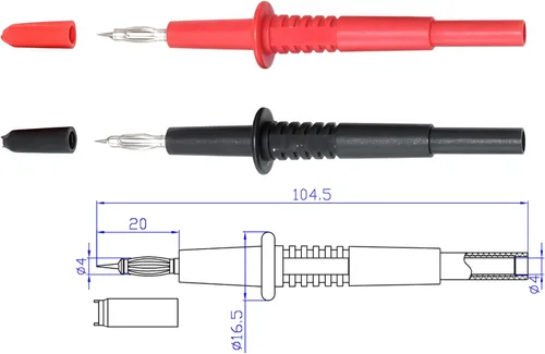 Vista 2 de TH-3-KIT-Base Electrónica Profesional/Kit Electrónico de Conductores de Prueba, Kit de Accesorios de Multímetro, Pinzas de cocodrilo y Sonda