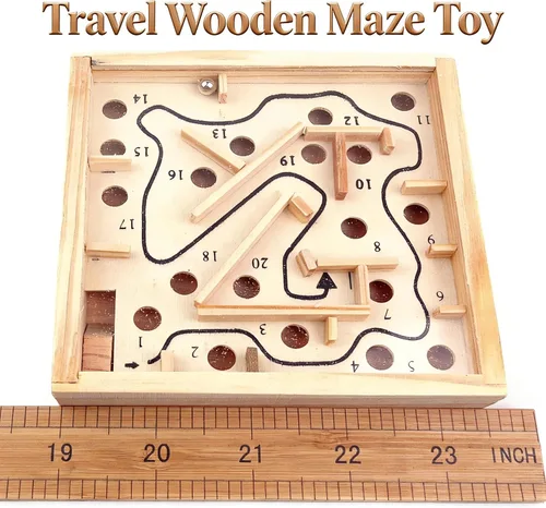 Vista 8 de MAGIKON Mini laberinto de madera, laberinto de equilibrio 4-1/2 pulgadas