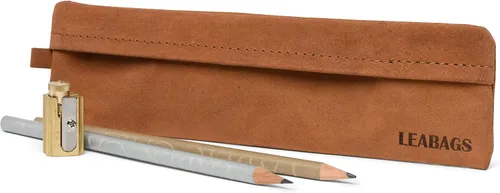 Vista 11 de LEABAGS Estuche de cuero para lápices, Negro, Grande, Vintage
