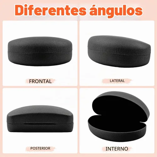 Vista 2 de CHZZMS Paquete de 2 fundas rígidas grandes para lentes de sol, funda protectora para gafas de sol y lentes negro+amarillo