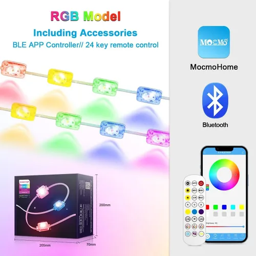 Vista 9 de Luces Permanentes para Exteriores, Luces de Cadena para Exteriores de 200 pies RGB Inteligentes con 72 Modos de Escena, Luces de Vacaciones