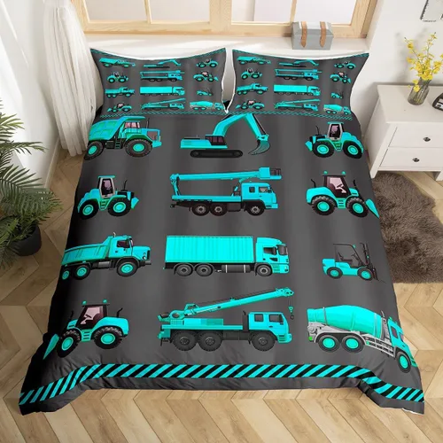 Vista 22 de Feelyou Race Car Duvet Cover Twin Size Boys Girls Speed Sports Car Bedding Set Breathable Soft Racing Comforter Cover 2Pcs Black White Checked Azure
