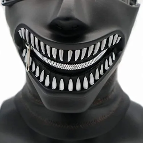 Vista 5 de Tokyo Ghoul - Máscara de PVC Kaneki Ken, tamaño ajustable, color negro
