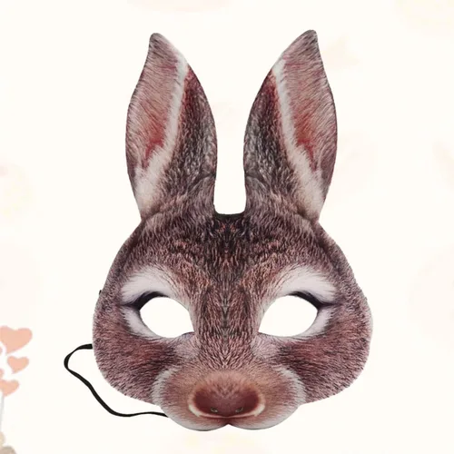 Vista 5 de GANAZONO 1 máscara de conejo de Pascua disfraz de conejo de Pascua cosplay para fiesta de Halloween