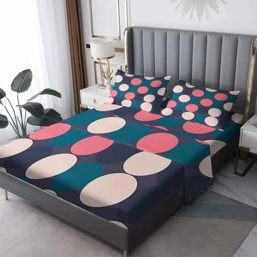 Vista 9 de Juego de sábanas abstractas tamaño individual, sábanas de microfibra suave y bolsillo profundo, sábanas y fundas de almohada estampadas sin arrugas