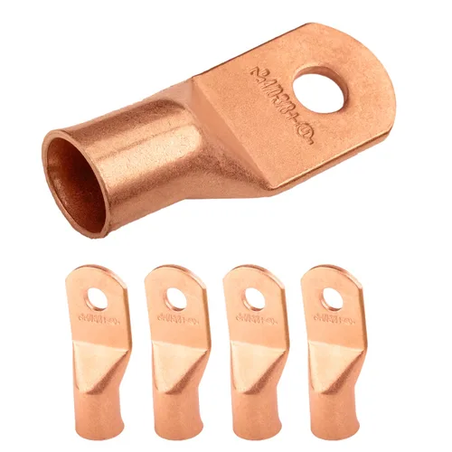 Vista 215 de SELTERM - 5 terminales de anillo resistentes para cable de batería, calibre 1/0 AWG, pernos de 1/2 pulgadas, terminales de calibre 0, ojales