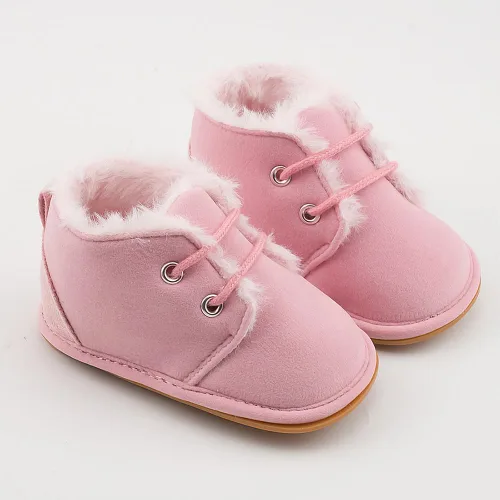Vista 4 de Sekantrol Zapatos de cuna para recién nacidos, para niños y niñas, suela de goma suave, zapatos para bebés, zapatos deportivos de moda de caña alta