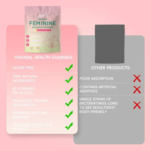 Vista 5 de Gomitas de equilibrio femenino: apoyo prémium para la salud del pH de las mujeres con refuerzo inmunológico y energético, veganas, sin gluten, sabor