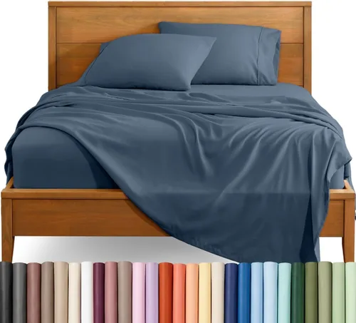 Vista 28 de Bare Home Juego de Sábanas Twin - Sábanas de Cama de Microfibra Ultra-Suave 1800 - Doble Cepillado - Bolsillos Profundos - Ajuste Fácil - Extra