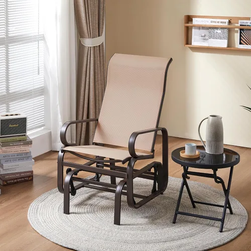 Vista 9 de Yaheetech Juego de 1 mecedora para exteriores con asiento tipo cabestrillo