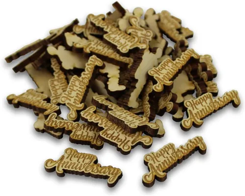 Vista 6 de Confeti – Madera grabada – Decoración rústica de madera para boda, decoración de mesa de fiesta (comer, beber y casarse)