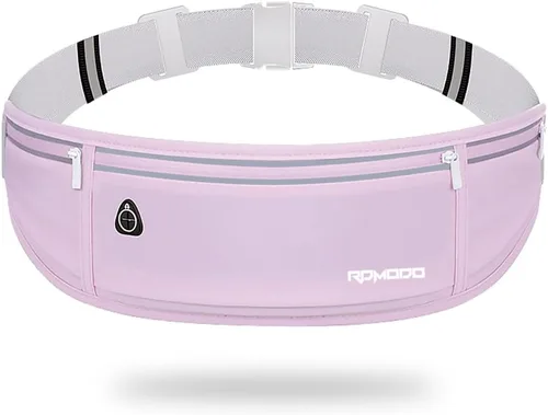 Vista 8 de Cinturón delgado para correr, soporte para teléfono de 3 bolsillos para correr, caminar, andar en bicicleta, riñonera impermeable para mujeres